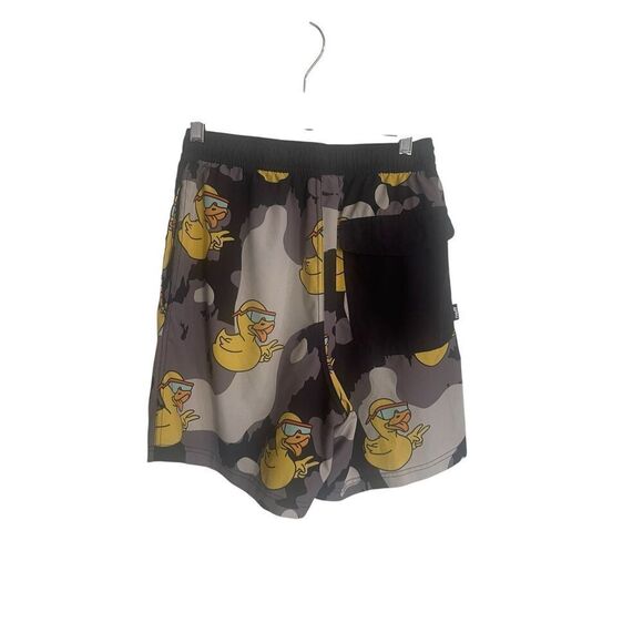 Neff Men Black Gray Yellow Duck Sunglasses Swim Trunks Stretch Boardshort Medium - Picture 2 of 9